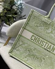 Dior Small Book Tote Green Embroidery M1296 36.5x28x17.5cm - 3