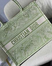 Dior Small Book Tote Green Embroidery M1296 36.5x28x17.5cm - 2