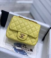 Chanel Mini Flap Bag Lambskin Leather Yellow Gold-tone Metal 17cm - 1