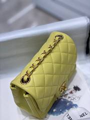 Chanel Mini Flap Bag Lambskin Leather Yellow Gold-tone Metal 17cm - 5