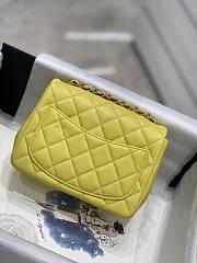 Chanel Mini Flap Bag Lambskin Leather Yellow Gold-tone Metal 17cm - 4