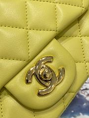 Chanel Mini Flap Bag Lambskin Leather Yellow Gold-tone Metal 17cm - 2