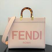 FENDI Medium Roma Sunshine Tote Leather Pale Pink 372M103 35cm - 1