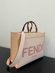 FENDI Medium Roma Sunshine Tote Leather Pale Pink 372M103 35cm - 4