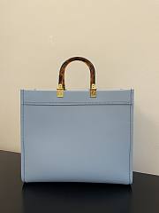 FENDI Medium Roma Sunshine Tote Leather Light Blue 372M103 35cm - 4