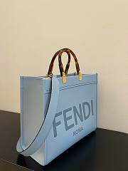 FENDI Medium Roma Sunshine Tote Leather Light Blue 372M103 35cm - 3