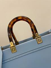 FENDI Medium Roma Sunshine Tote Leather Light Blue 372M103 35cm - 2