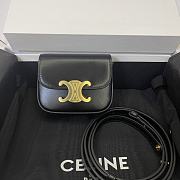 Celine Mini Triomphe Bag Black Leather 11x4x8cm - 1