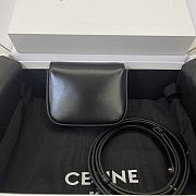 Celine Mini Triomphe Bag Black Leather 11x4x8cm - 4