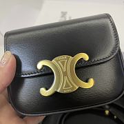 Celine Mini Triomphe Bag Black Leather 11x4x8cm - 2