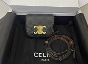 Celine Mini Triomphe Bag Canvas Leather 11x4x8cm - 1
