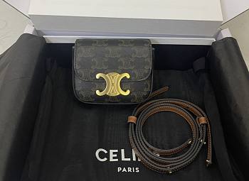 Celine Mini Triomphe Bag Canvas Leather 11x4x8cm