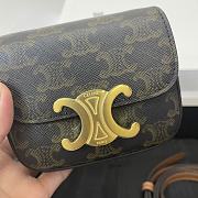 Celine Mini Triomphe Bag Canvas Leather 11x4x8cm - 2
