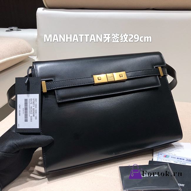 Ysl Manhattan Shoulder Bag In Box Black 5792710 29x20.5x7cm - 1