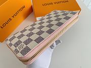 Louis Vuitton Zipper Wallet Damier Canvas Rose Pink N63503 19x10cm - 4