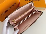 Louis Vuitton Zipper Wallet Damier Canvas Brown N60046 19x10cm - 6