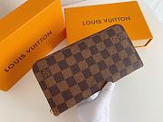 Louis Vuitton Zipper Wallet Damier Canvas Brown N60046 19x10cm - 3
