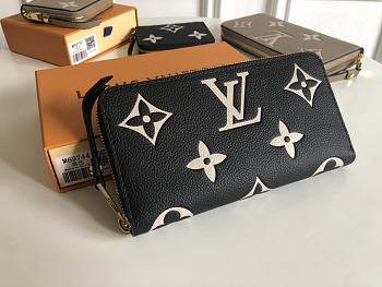 Louis Vuitton Zippy Wallet Bicolor Monogram Black/Creme M80481 19x10cm