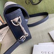 Gucci Mini Horsebit 1955 Bag GG Supreme Canvas Beige/Blue 658574 20.5x14x5cm - 6