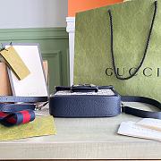 Gucci Mini Horsebit 1955 Bag GG Supreme Canvas Beige/Blue 658574 20.5x14x5cm - 2