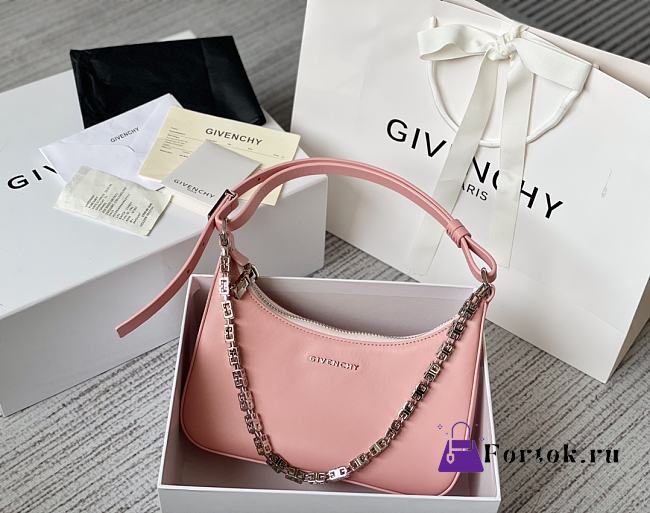 Givenchy Small Moon Cut Out Bag Leather Pink 25x7x12cm - 1