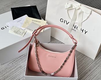 Givenchy Small Moon Cut Out Bag Leather Pink 25x7x12cm