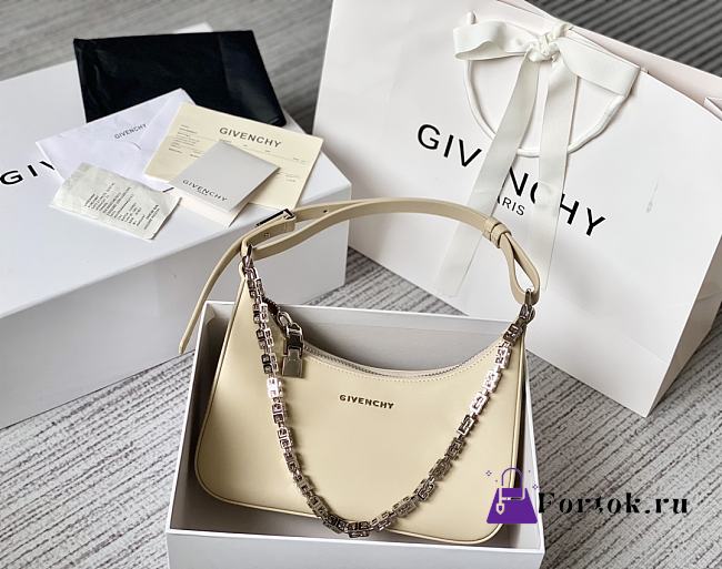 Givenchy Small Moon Cut Out Bag Leather Creme 25x7x12cm - 1
