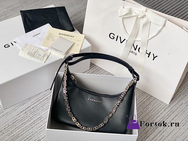 Givenchy Small Moon Cut Out Bag Leather Black 25x7x12cm - 1