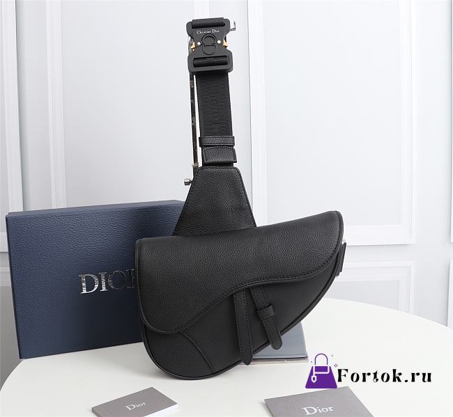 Dior Saddle Crossbody Bag Leather Black 1ADPO093 20x28.6x5cm - 1