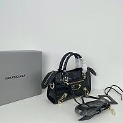 Balenciaga Small Neo Classic City Crossbody Crocodile Pattern Bag Black Gold Metal 24x16x9cm - 3