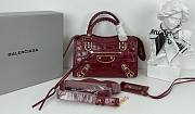 Balenciaga Small Neo Classic City Crossbody Crocodile Pattern Bag Red Gold Metal 24x16x9cm - 1