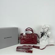 Balenciaga Small Neo Classic City Crossbody Crocodile Pattern Bag Red Gold Metal 24x16x9cm - 4