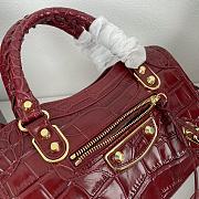 Balenciaga Small Neo Classic City Crossbody Crocodile Pattern Bag Red Gold Metal 24x16x9cm - 2