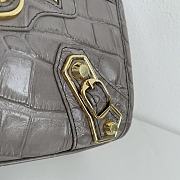 Balenciaga Small Neo Classic City Crossbody Crocodile Pattern Bag Grey Gold Metal 24x16x9cm - 4