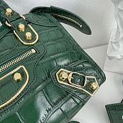 Balenciaga Small Neo Classic City Crossbody Crocodile Pattern Bag Green Gold Metal 24x16x9cm - 2