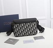 Dior Mini Saddle Messenger Bag Leather Beige/Black 1ADME130 23x18x6cm - 6