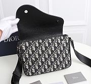 Dior Mini Saddle Messenger Bag Leather Beige/Black 1ADME130 23x18x6cm - 2