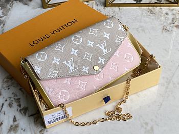 Louis Vuitton Felice Pochette Monogram Pink/Beige/Yellow M81359 21x12x3cm