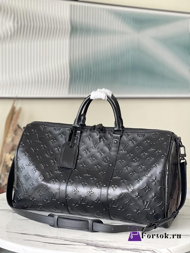 Louis Vuitton Keepall Bandouliere 50 Monogram Leather Black M44810 50x29x23cm - 1