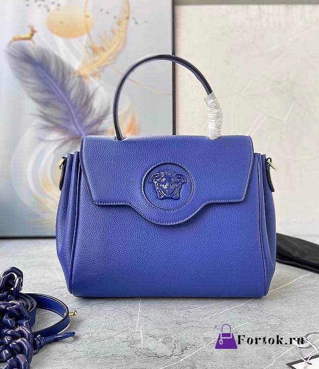 Versace Large La Medusa Handbag Blue DBFI038 35x14x25cm - 1