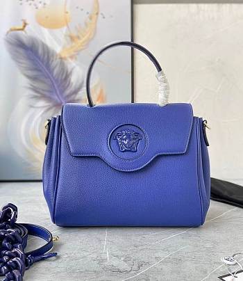 Versace Large La Medusa Handbag Blue DBFI038 35x14x25cm