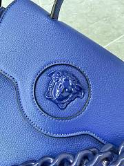 Versace Large La Medusa Handbag Blue DBFI038 35x14x25cm - 6