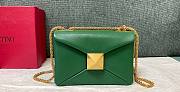 Valentino One Stud Nappa Bag With Chain Green 19x14x11cm - 1