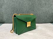 Valentino One Stud Nappa Bag With Chain Green 19x14x11cm - 2