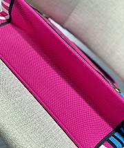 Dior Small Book Tote Pink/Blue D-Jungle Embroidery M1296 36.5x28x17.5cm - 4
