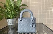 Dior Mini Lady Dior Bag Diamond Motif Light Blue M0505 17x15x7cm - 1