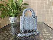 Dior Mini Lady Dior Bag Diamond Motif Light Blue M0505 17x15x7cm - 5