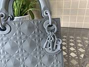 Dior Mini Lady Dior Bag Diamond Motif Light Blue M0505 17x15x7cm - 2
