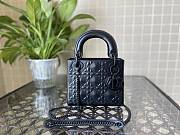 Dior Mini Lady Dior Bag Diamond Motif Black M0505 17x15x7cm - 3