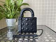 Dior Mini Lady Dior Bag Diamond Motif Black M0505 17x15x7cm - 6